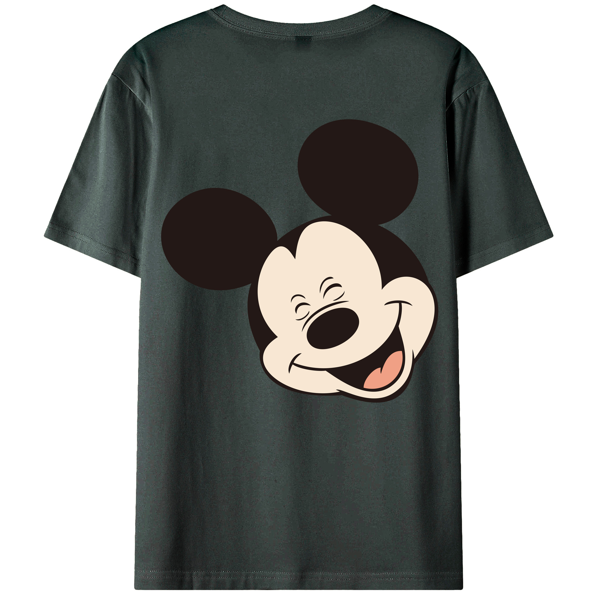 ミッキーマウス Mickey Mouse 綿100％ メンズ半袖Tシャツ（バックプリント） 通気性